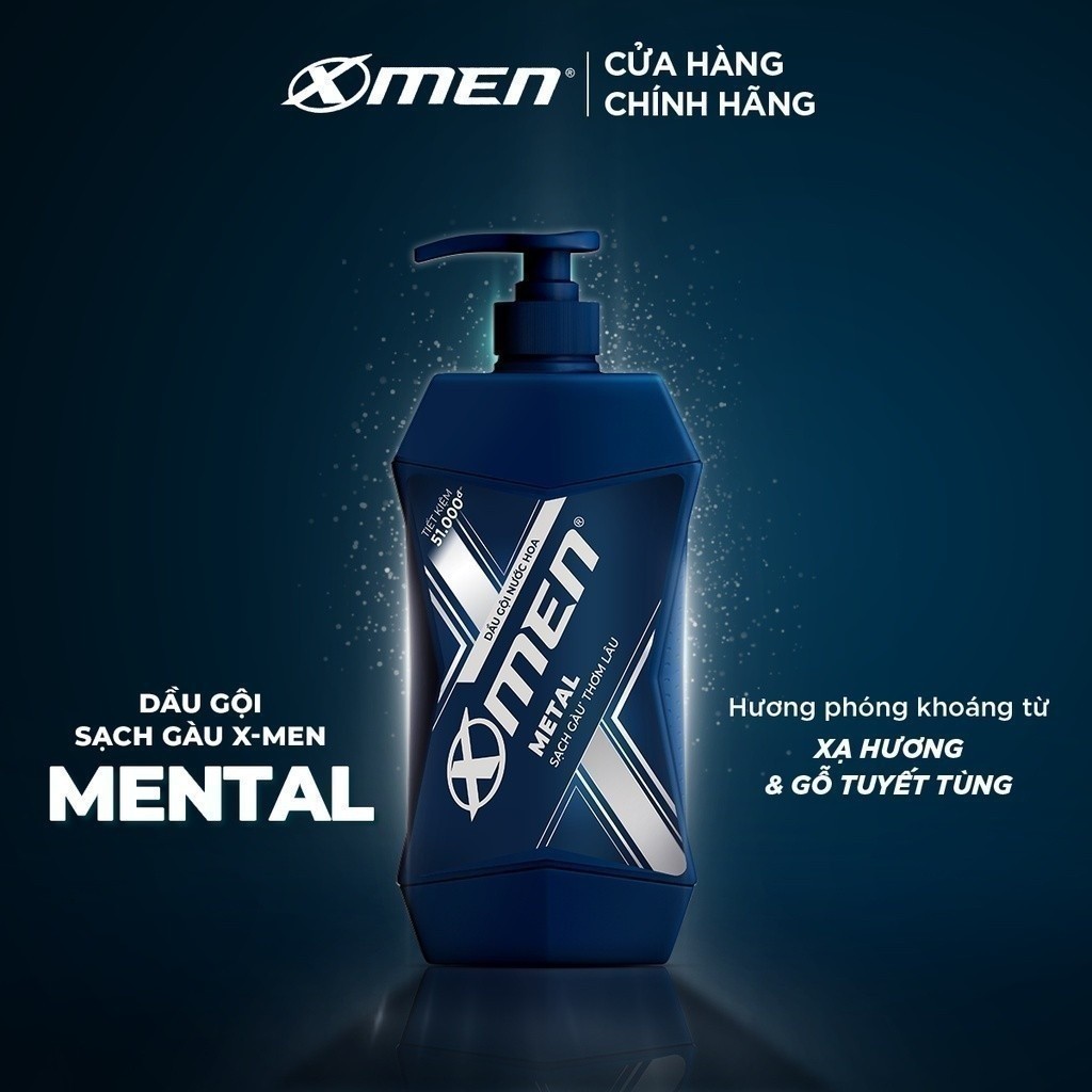 Ảnh Dầu gội nước hoa Xmen 900g Wood & Metal - 2 mùi hương nam tính, 2x sạch sâu và lưu hương 12h 1