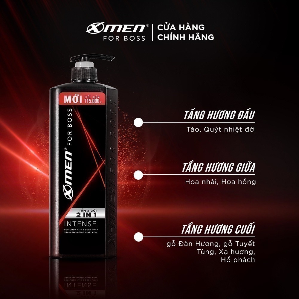 Ảnh Tắm Gội X-Men for Boss Intense 2in1 850g 1