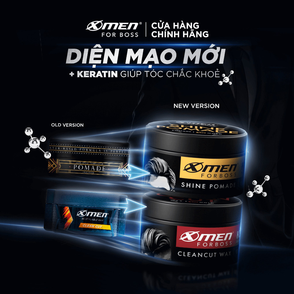 Ảnh Sáp vuốt tóc nam Wax/Pomade Xmen for Boss 70g - Giữ nếp 8H với Keratin giúp tóc chắc khỏe 1