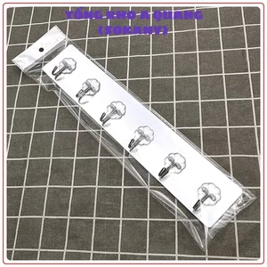 Móc treo đồ dán tường chịu lực móc treo nhà bếp nhà tắm, THANH 6 MÓC INOX - MOCTREO76