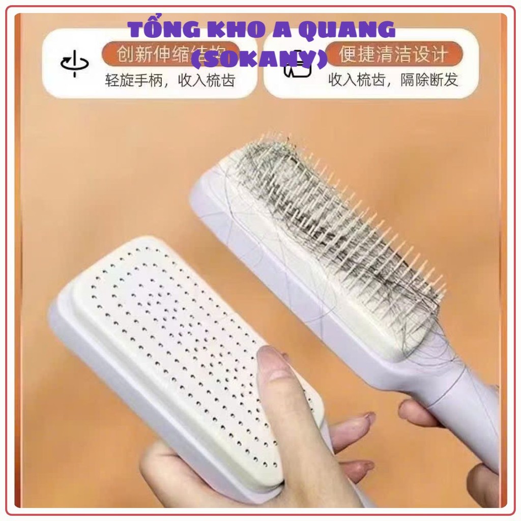Lược chải tóc, lược xoay tự động làm sạch tóc,  LƯỢC CHẢI TÓC GỠ RỐI TỰ XOAY - LUOCGOROI8
