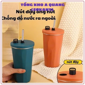 LY Cao Cấp Trơn Kèm Nắp Đậy, CỐC GIỮ NHIỆT ỐNG HÚT DUNG TÍCH 600ML - COCLY6693