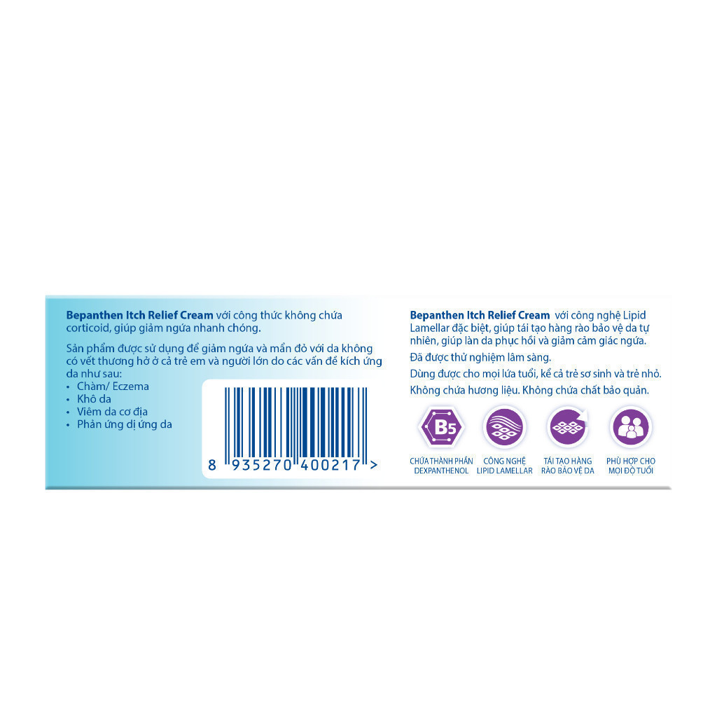 Ảnh Kem Giảm Ngứa BEPANTHEN Itch Relief Cream 20G Giảm Ngứa Nhanh Trong 30 Phút 3