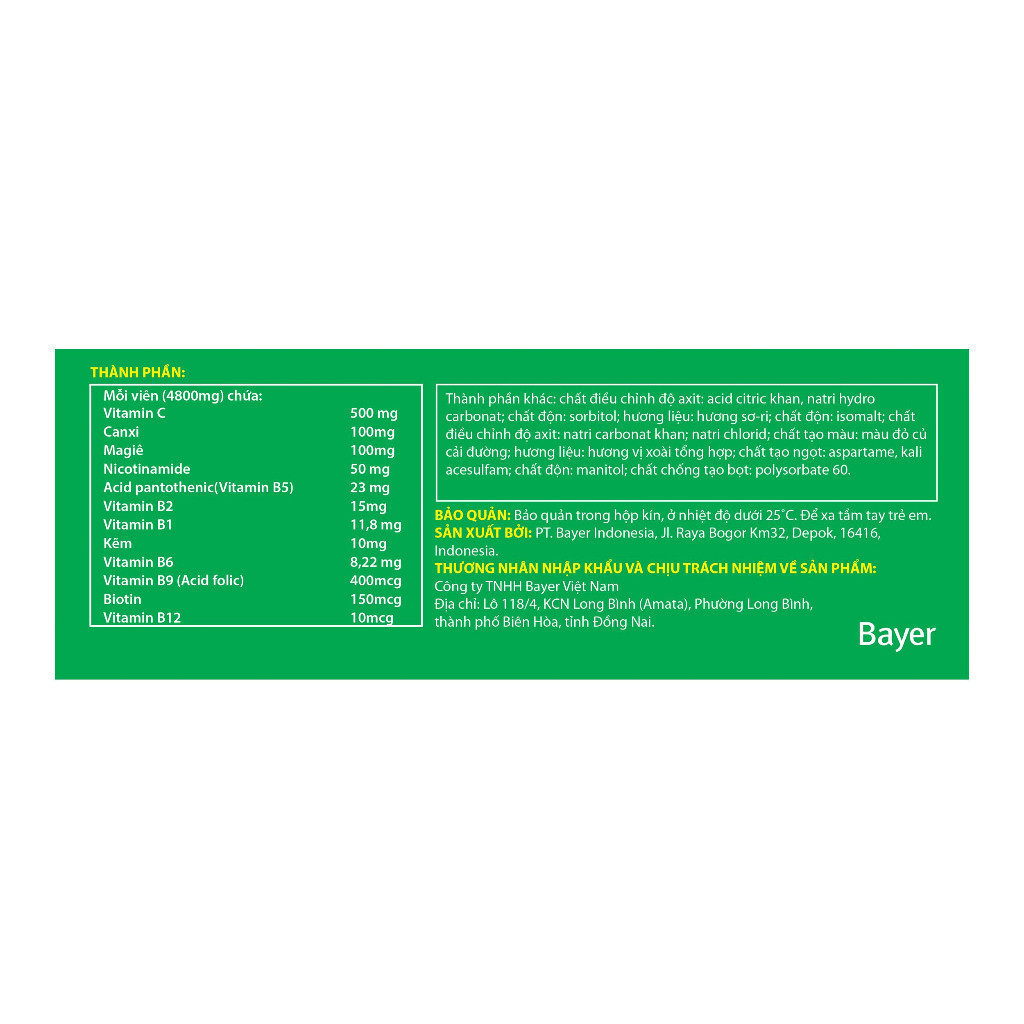 Ảnh Viên Sủi Bổ Sung Vitamin BEROCCA Performance Hộp 10 Viên Hỗ Trợ Tăng Cường Sức Đề Kháng 4