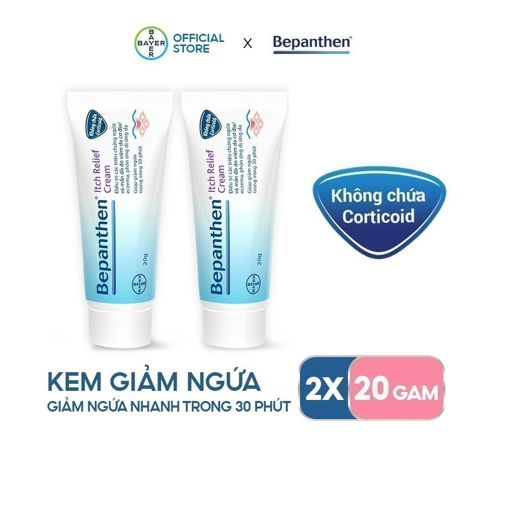 Ảnh Combo 2 Kem dưỡng bôi hỗ trợ giảm ngứa, mẩn đỏ do da khô, viêm da cơ địa chàm/eczema BEPANTHEN Itch Relief Cream 20g 1