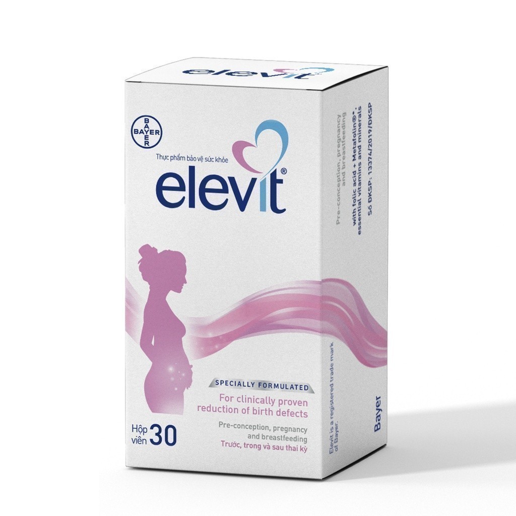 Combo Vitamin Bầu Elevit 30 Viên và Kem Chống Hăm Bepanthen Balm Dạng Kem Mỡ 30G