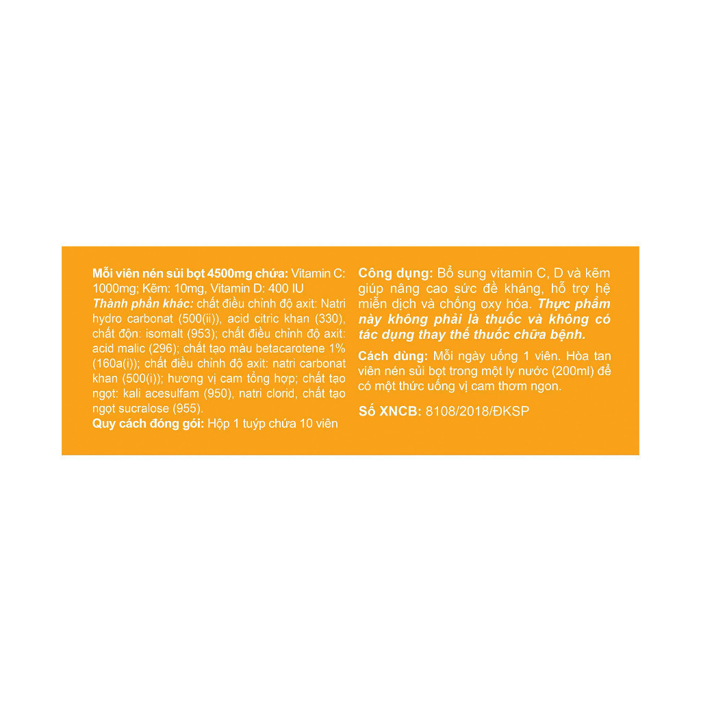 Ảnh Viên sủi bổ sung Vitamin C, D, và Kẽm Redoxon Triple Action 10 viên 1