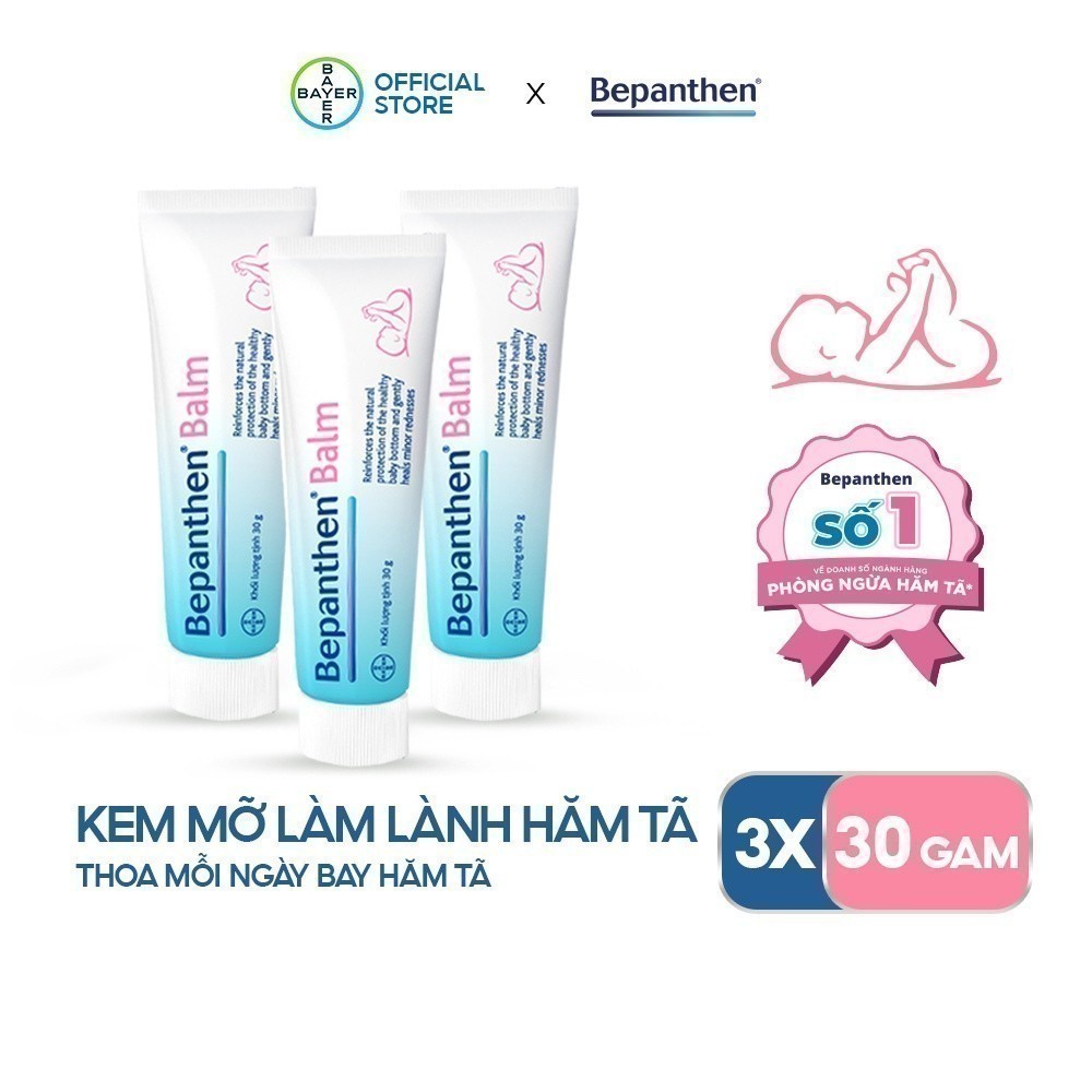 Ảnh Combo 3 Kem Chống Hăm BEPANTHEN Balm Dạng Kem Mỡ Tuýp 30G x3 1
