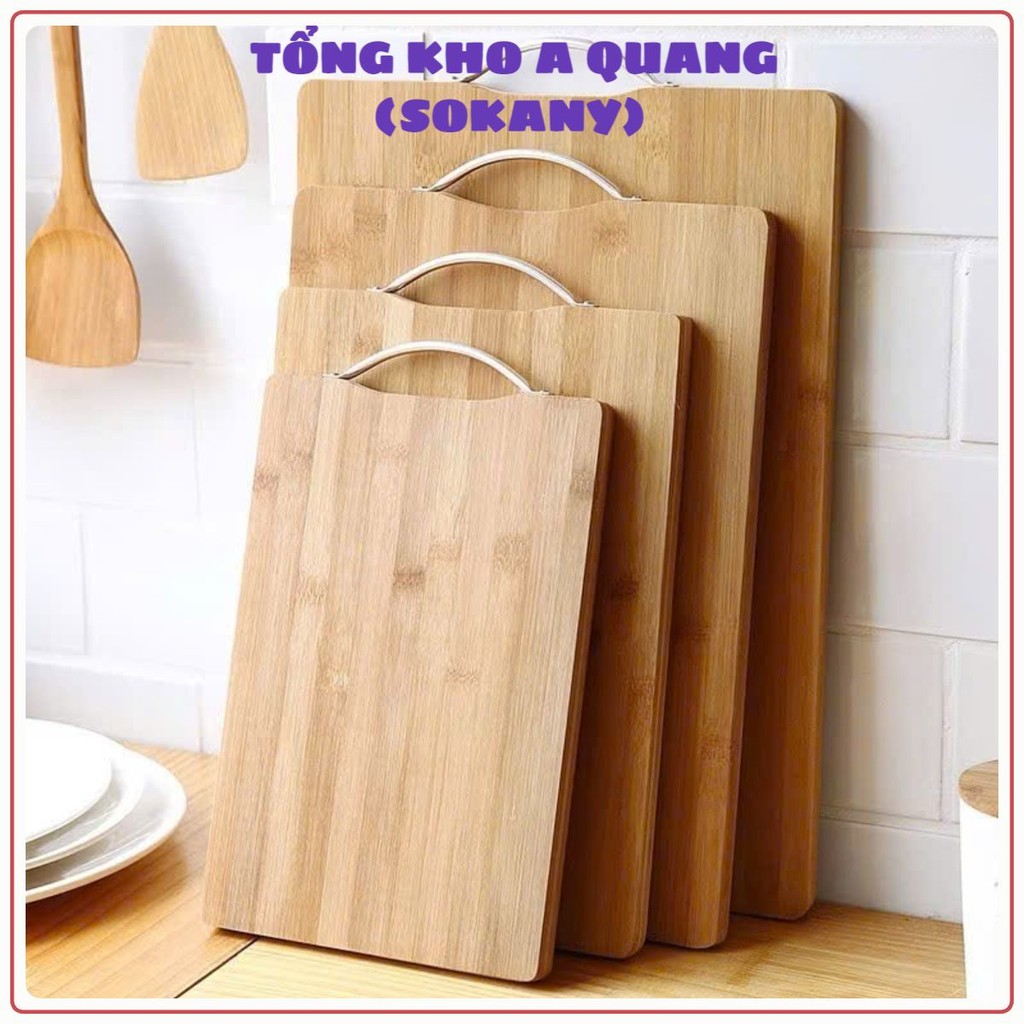 Thớt Gỗ Tre Nhà Bếp có khuy treo Siêu Bền Đẹp Chống Nấm Mốc Kháng Khuẩn, THỚT CHƯ NHẬT - THOT9342