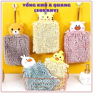 KHĂN LAU TAY SAN HÔ HÌNH THÚ, Khăn lau tay trẻ em thấm nước sợi nhỏ mềm mại hoạt hình xinh xắn - MA:KHĂNLAUTAY