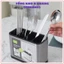 Ống Cắm Thìa Đũa Dao Khối Chữ Nhật Có Khe Thoát Nước - Khay Cắm Dụng Cụ Nhà Bếp Inox 304 Cao Cấp Sang Trọng
