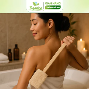 Cây chà lưng xơ mướp handmade tắm, tẩy tế bào chết, massage body - Oganico