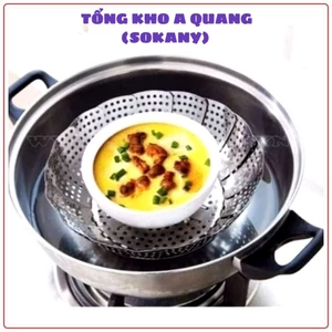 VỈ HẤP ĐỒ XÔI INOX SIZE 23, Khay Vỉ Hấp Vỉ Rổ Hấp Tròn Inox Xếp Gọn Tiện Lợi Inox Chống Rỉ Đường Kính 23cm- VIHAP