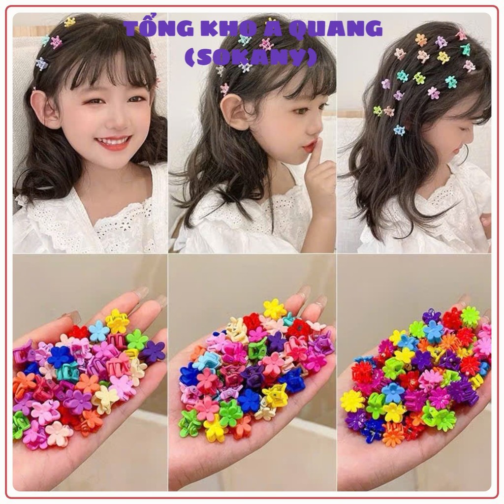 Hộp 100 Kẹp Tóc Mini Nhiều Màu Dễ Thương Cho Bé Gái, KẸP TÓC SẮC MÀU CHO BÉ GÁI - KEPTOCCHOBE