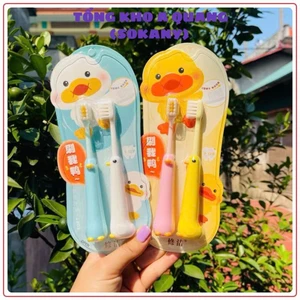 Bàn Chải Đánh Răng Hình Chú Vịt Sợi Lông Mềm Cho Bé Từ 3 Đến 12 Tuổi, SET BÀN CHẢI VỊT: BANCHAIDANHRANGCHOBE