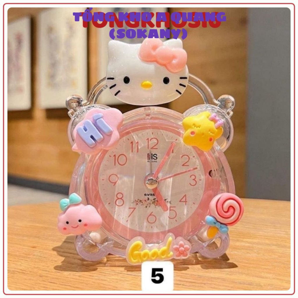 Đồng Hồ Để Bàn Xinh Xỉu, Đồng Hồ Báo Thức Để Bàn Mini Cute Kim Trôi Có Đèn Nhiều Mẫu Gấu Dâu, Doraemon