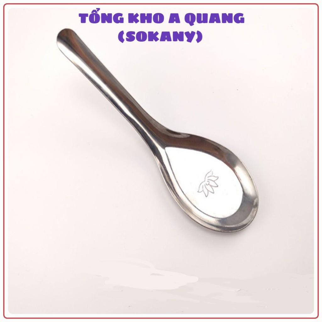 [COMBO 10]Thìa phở hoa sen inox không gỉ sáng bóng bền đẹp,muỗng ăn cơm, inox không gỉ ,cán dày sáng bóng, cầm chắc
