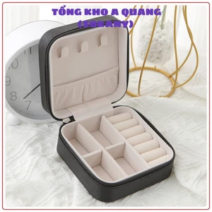 Hộp Đựng Trang Sức Bọc Da Chất Liệu Pu Cao Cấp, Hộp Đựng Nữ Trang Đựng Nhẫn, Khuyên Tai Và Các Loại Trang Sức Tiện Lợi