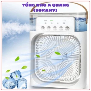 Quạt Điều Hòa Phun Sương Mini- Quạt Làm Mát Bằng Hơi Nước Để Bàn 3 Chế Độ Tích Hợp Đèn Led Cổng Sạc USB - 968 New New