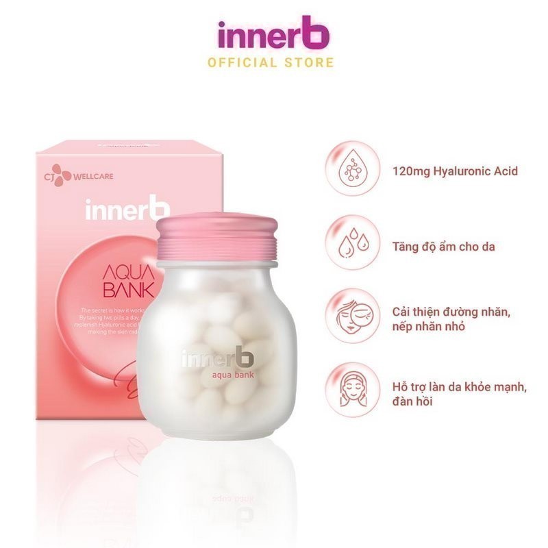 Ảnh Bộ đôi giữ ẩm, sáng da InnerBAquaBank lọ 56 viên & hộp 6 chai nước uống Collagen Glowshot 3