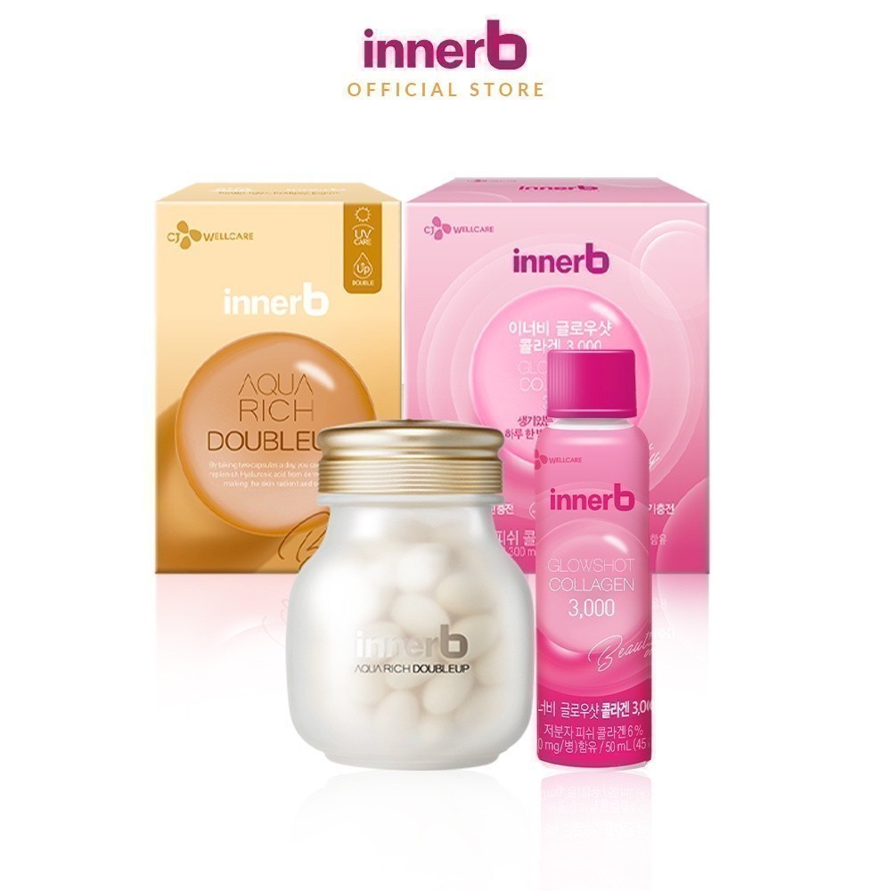 Ảnh Combo nước uống Collagen InnerB (50mlx6) & AQUA RICH DOUBLEUP lọ 56 viên 1