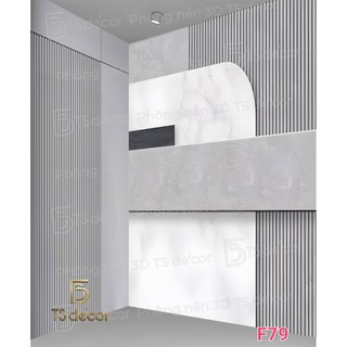 Phông nền livestream TSDecor tông xám giả góc giúp không gian mở rộng