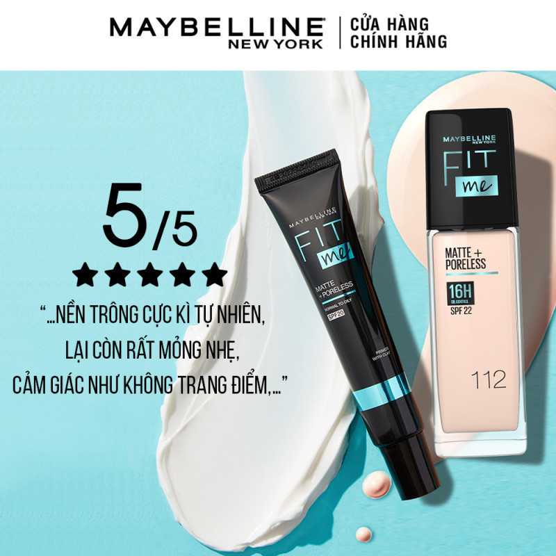 Ảnh Kem nền kiềm dầu chống nắng Fit Me Mịn Lì 30ml + Kem lót ngăn xuống tông Fit Me Primer Maybelline New Yo 4