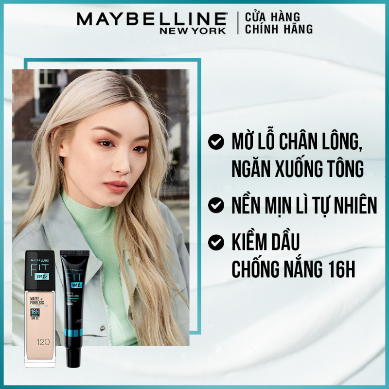 Ảnh Kem nền kiềm dầu chống nắng Fit Me Mịn Lì 30ml + Kem lót ngăn xuống tông Fit Me Primer Maybelline New Yo 2