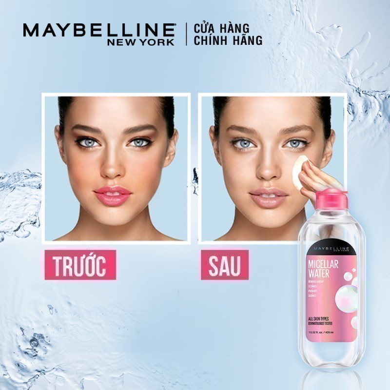 Ảnh Nước Tẩy Trang Micellar Dưỡng Da Không Cồn 4 Trong 1 Maybelline New York Micellar Water 4-in-1 400ml 2