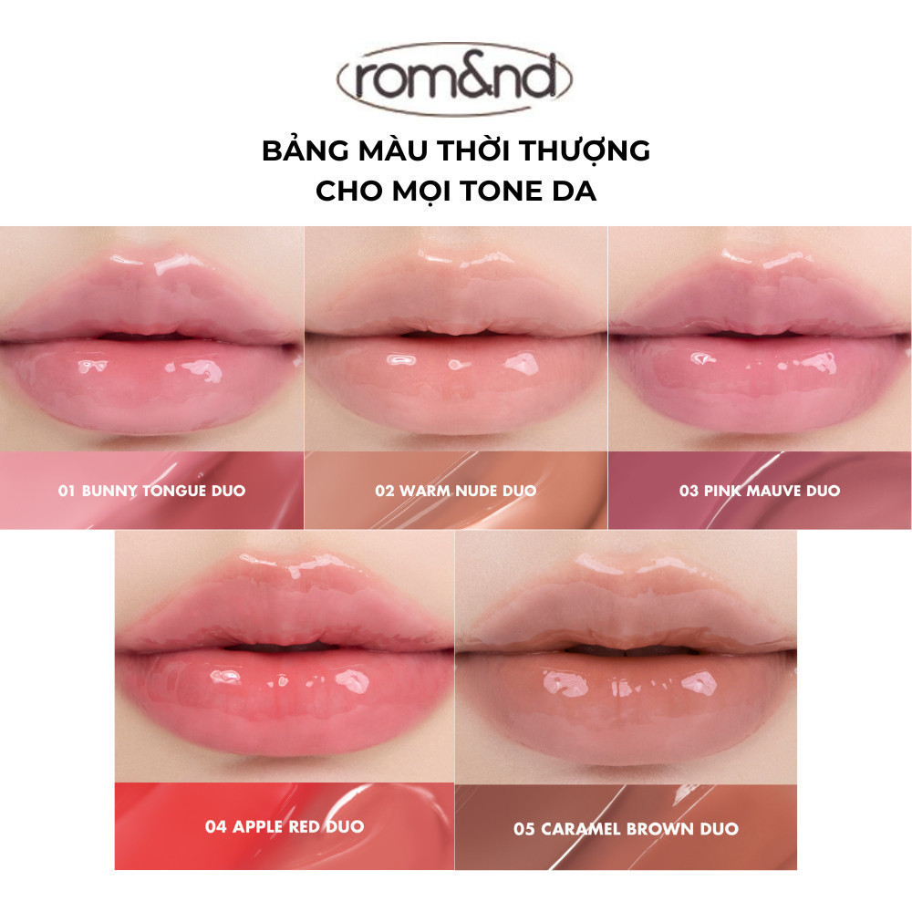 [Volumn Hack Duo] Combo Son Dưỡng Romand Glasting Melting Balm + Son Bóng Romand Glasting Color Gloss