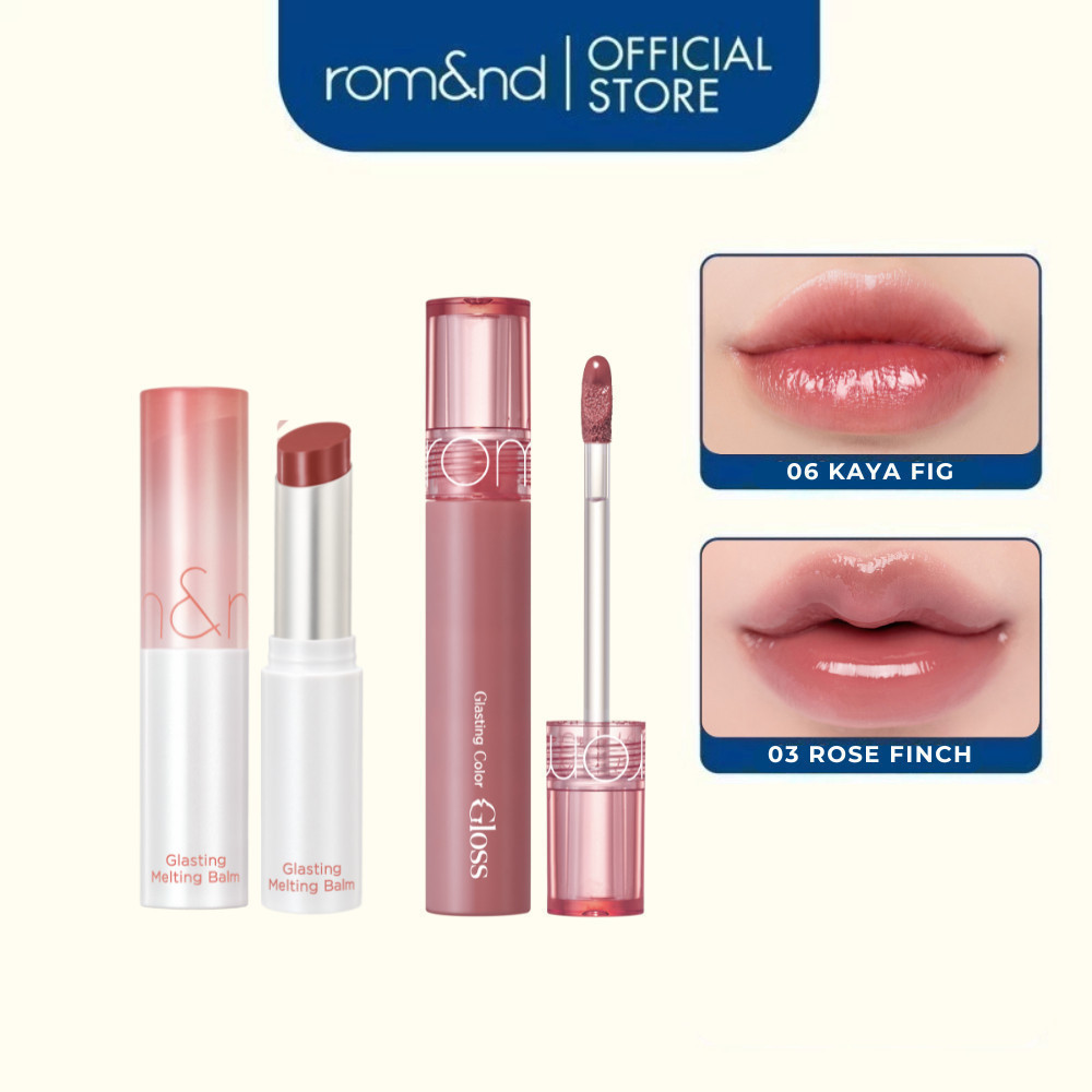 [Volumn Hack Duo] Combo Son Dưỡng Romand Glasting Melting Balm + Son Bóng Romand Glasting Color Gloss