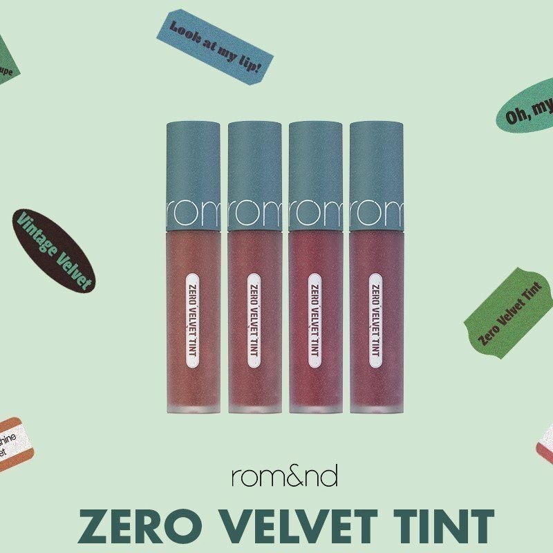 Ảnh [Vintage Series] Son kem lì, lên màu chuẩn, mịn môi Hàn Quốc Romand Zero Velvet Tint 5.5g 2