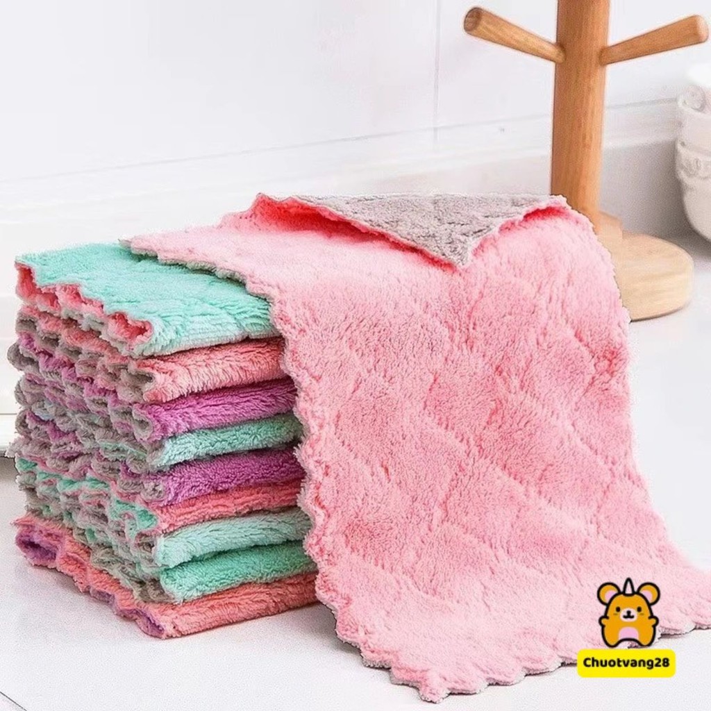 Combo 50 Khăn Lau Bếp Đa Năng 2 Mặt Siêu Thấm Nước Lau Bếp, Lau Tay, Lau Chén Bát Khăn Vệ Sinh Đa Năng Thông Minh