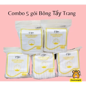 Combo 5 Gói - bông tẩy trang, bông tẩy trang 222 miếng 3 lớp Cotton pads