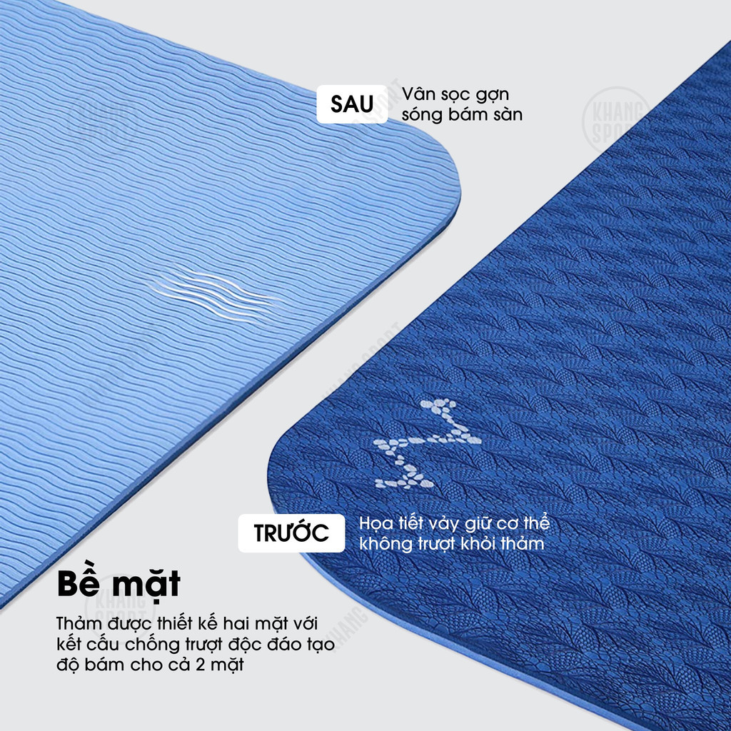 Thảm Tập Yoga Định Tuyến - Thảm Tập Gym TPE Siêu Bền 6mm Hàng Cao Cấp - ThamTPE-ĐT