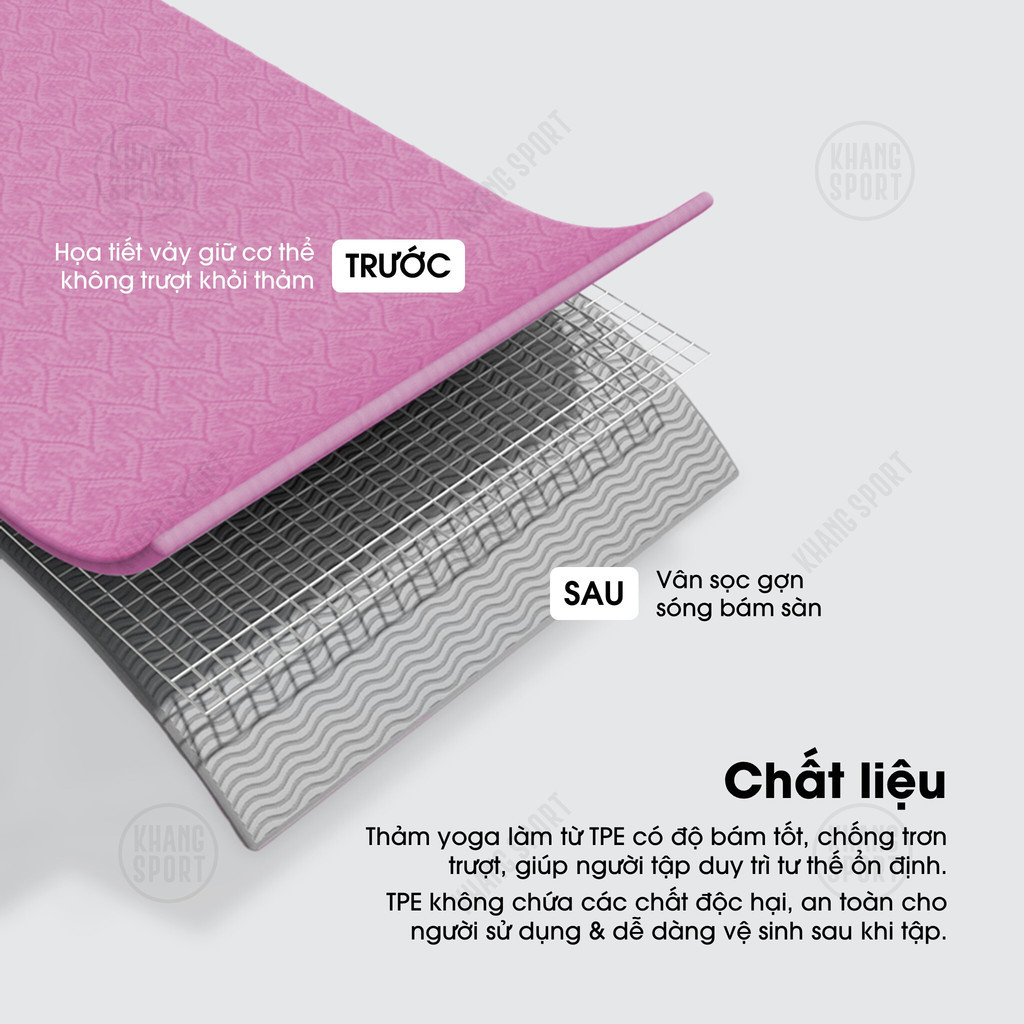 Thảm Tập Yoga Định Tuyến - Thảm Tập Gym TPE Siêu Bền 6mm Hàng Cao Cấp - ThamTPE-ĐT
