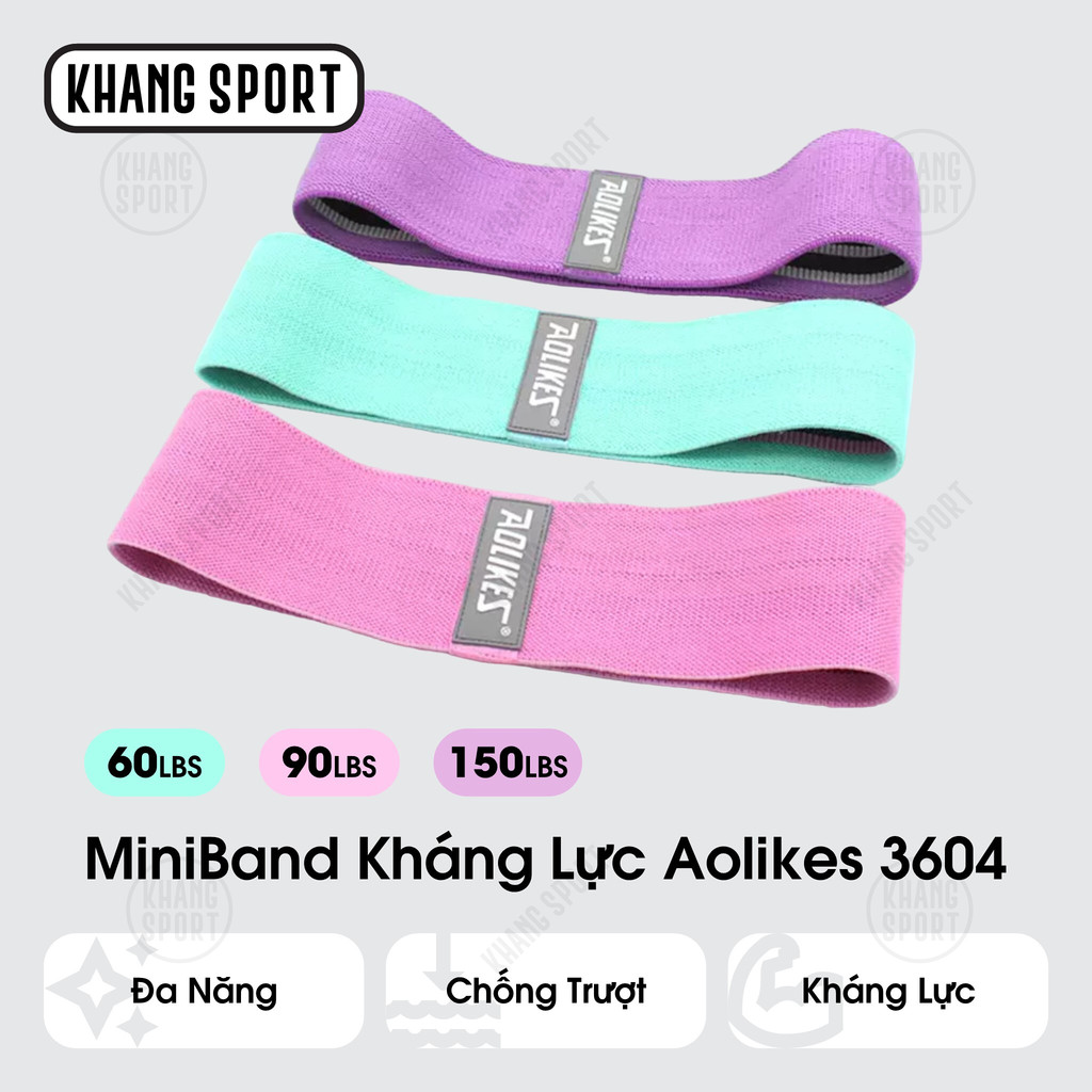 Dây Kháng Lực Miniband Tập Mông Aolikes A-3604 - Booty Band Tập Mông Tập Gym - AL3604
