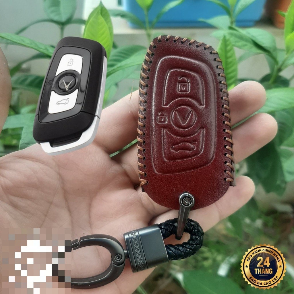Bao da chìa khóa ô tô Vinfast LuxA, Lux SA- Da thật- Bảo hành 2 năm