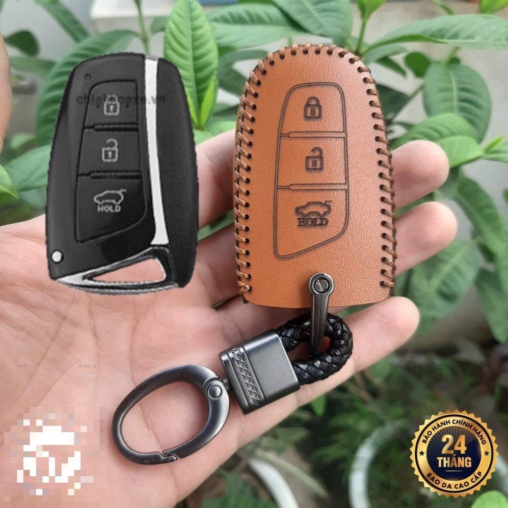 1 Bao Da  chìa khóa Kenbo, ChengLong, Hyundai Cổ, Khoá Gập 3 Nút, Bao Da Chìa Khoá Da Bò Thật, Bảo Hành 2 Năm