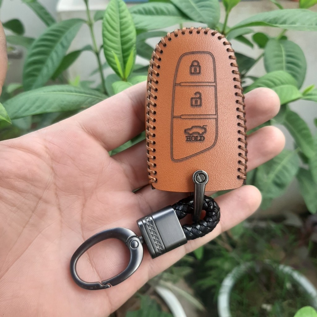 1 Bao Da  chìa khóa Kenbo, ChengLong, Hyundai Cổ, Khoá Gập 3 Nút, Bao Da Chìa Khoá Da Bò Thật, Bảo Hành 2 Năm