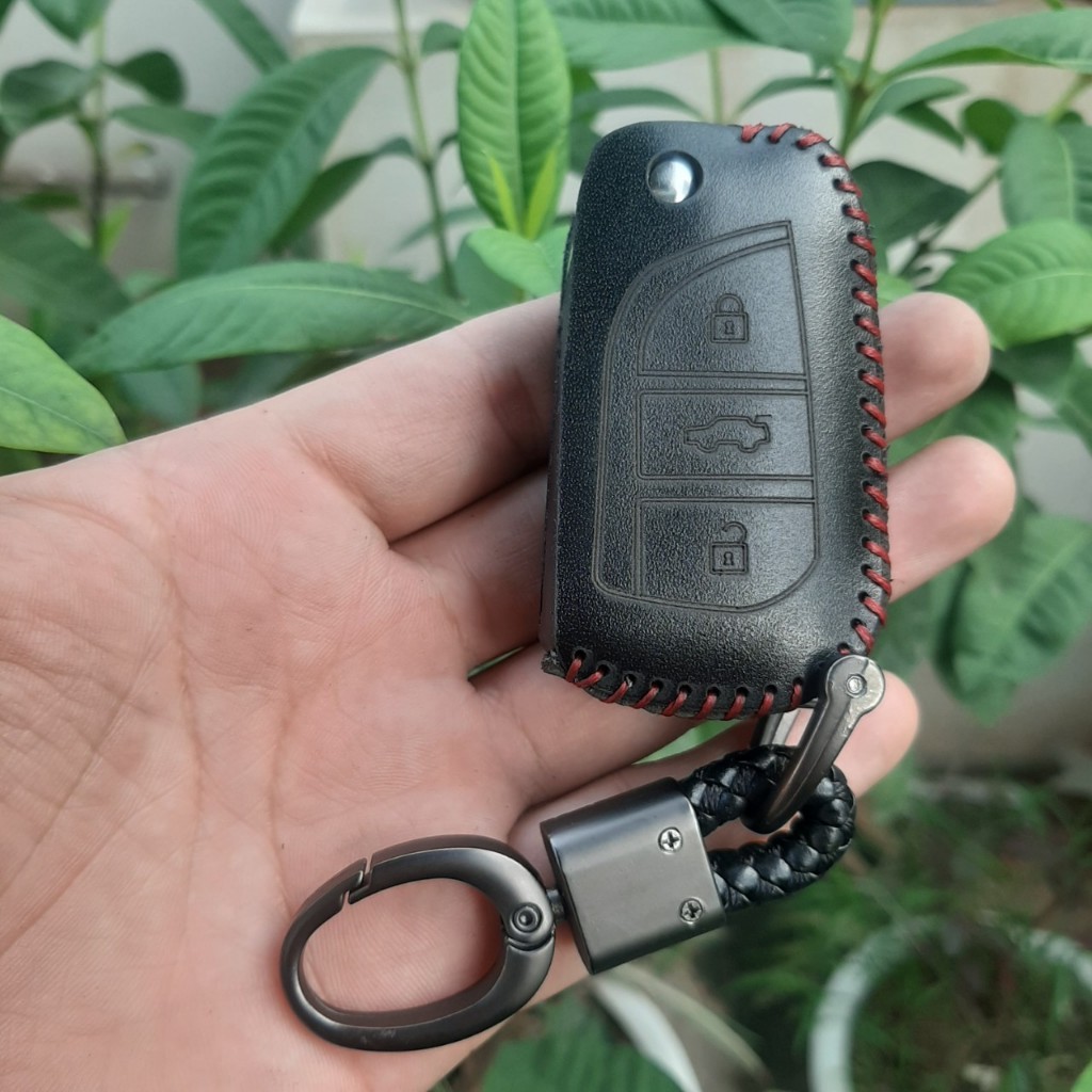Bao da Chìa khoá ô tô Toyota Altis, Vios, Innova, Fortuner, Camry ( CHÌA ĐIỆN GẬP )