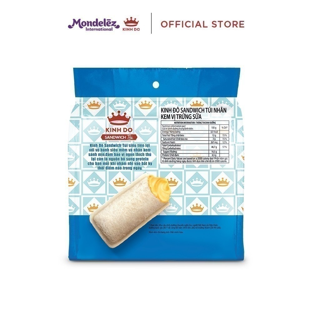 Ảnh Kinh Đô Sandwich Túi Nhân Trứng Sữa, Combo 3 Túi X 117G 1