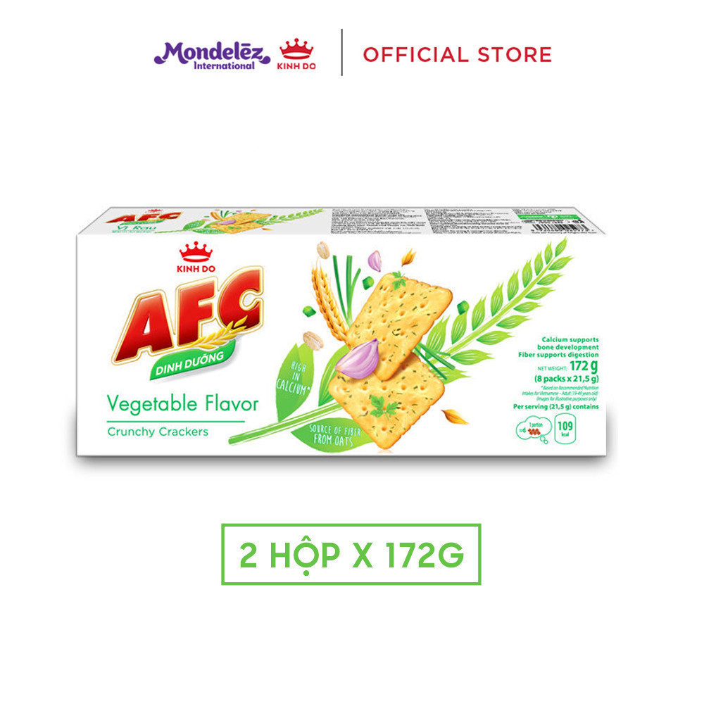 Ảnh Bánh Cracker Dinh Dưỡng AFC Vị Rau, Combo 2 Hộp X 172G 1