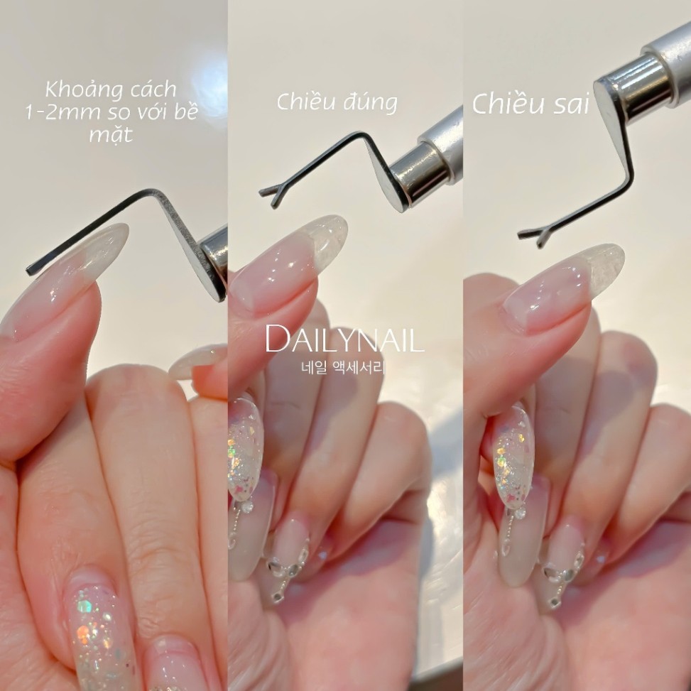 Thanh kim loại đẩy mắt mèo nam châm trái tim (giá 1 chiếc), thanh hơ trái tim mắt mèo