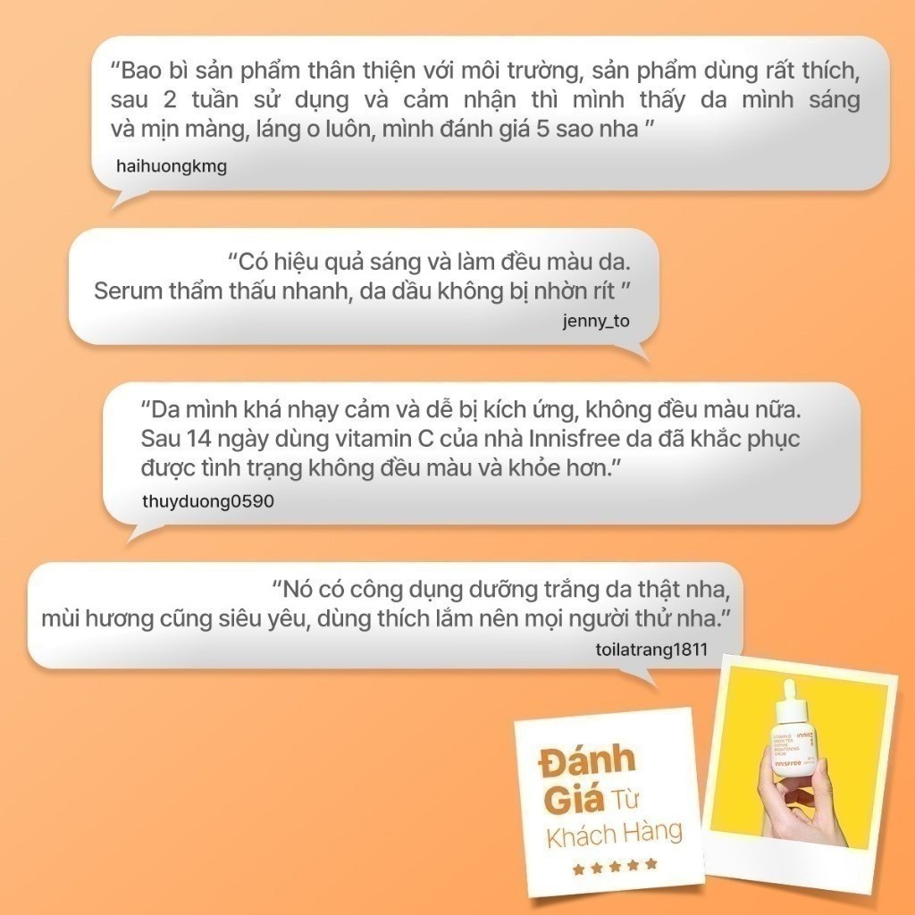 (Quà tặng không bán) Serum viên nang Vitamin C sáng da INNISFREE Green Tea Enzyme Brightening Serum 1ml