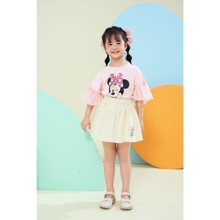 Áo thun ngắn tay phối voan Minnie bé gái Rabity 503.003