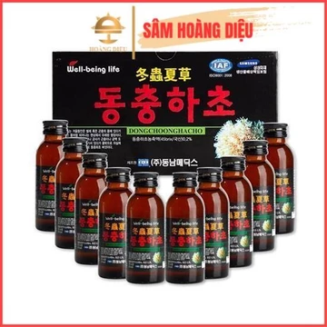 SÂM HOÀNG DIỆU Nước uống hồng sâm, đông trùng Dongnam hộp 10 chai x 100ml