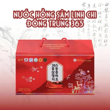 Sâm Hoàng Diệu - Nước Sâm Hàn Quốc, Hồng Sâm Linh Chi Đông Trùng 365 Hộp 20 Gói - JK Ginsengking