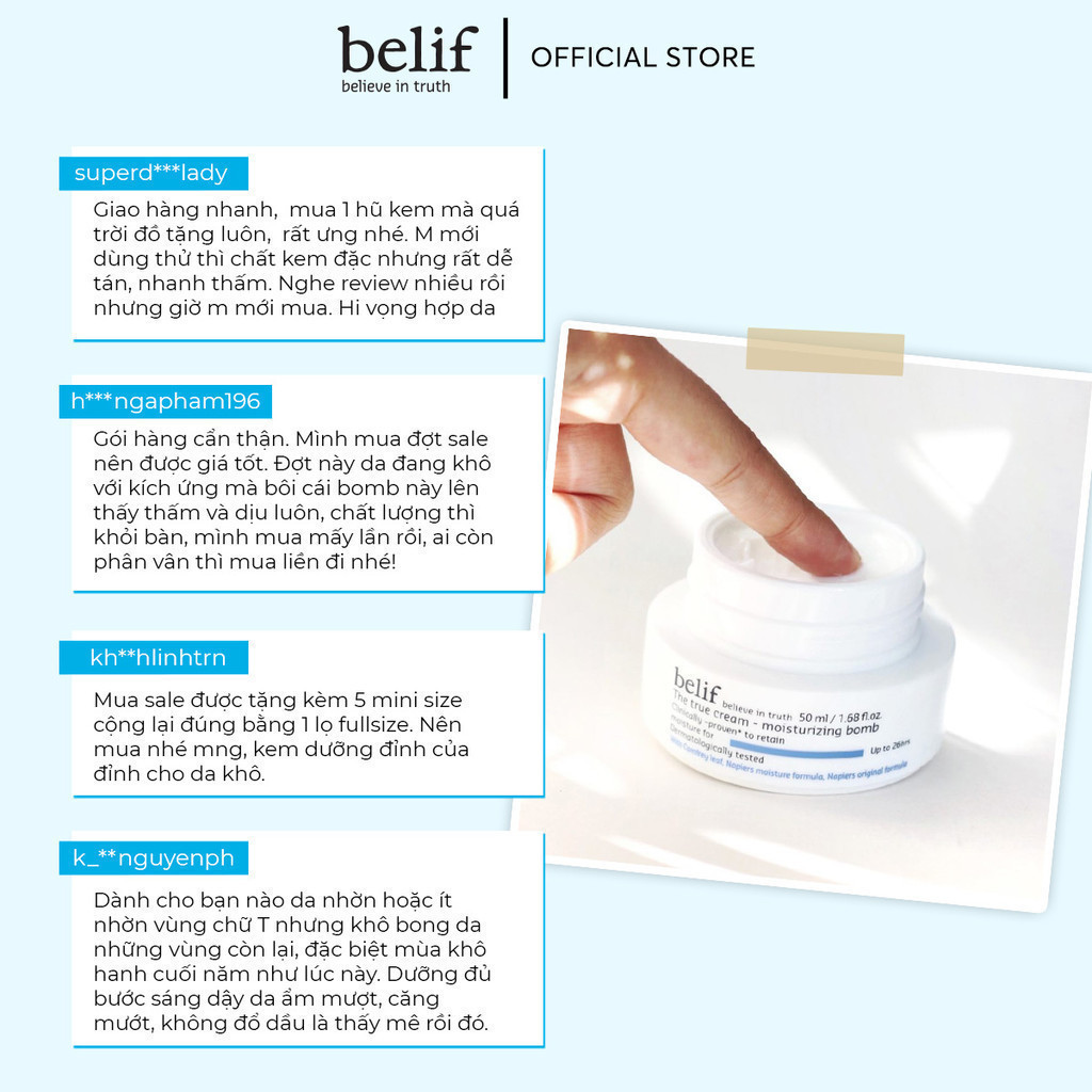 Ảnh Kem cấp ẩm suốt 48 giờ belif The True Cream Moisturizing Bomb 4