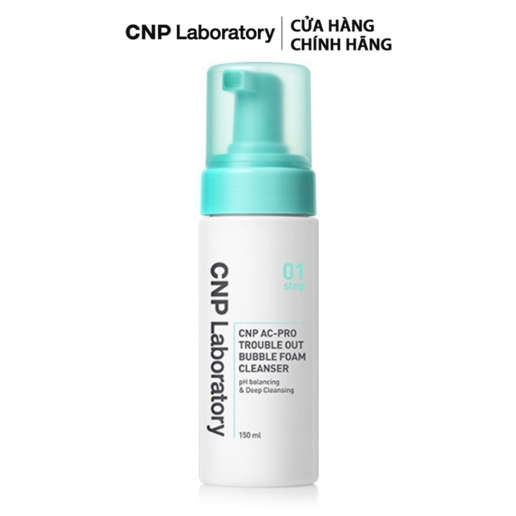 Ảnh Sữa rửa mặt tạo bọt cho da mụn nhạy cảm sạch sâu bã nhờn CNP AC Pro Bubble Foam Cleanser 150ML 1